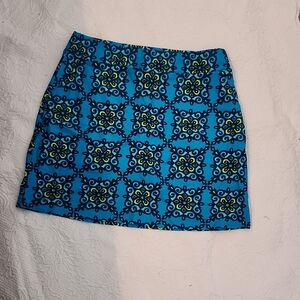 All For Color Vibrant Blue and Green Mini Skirt